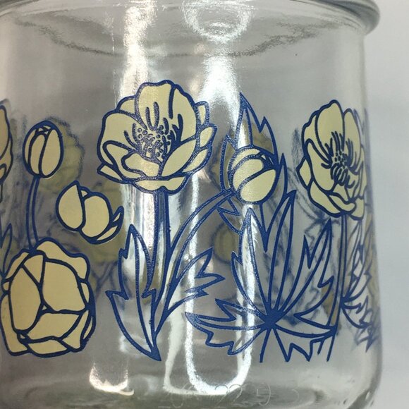 3 Oui Limited Edition 6 oz Floral Glass Yogurt Cups Jars Pink Yellow Flower - Picture 16 of 16